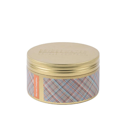 HARVEST PUMPKIN PLAID CANDLE TIN